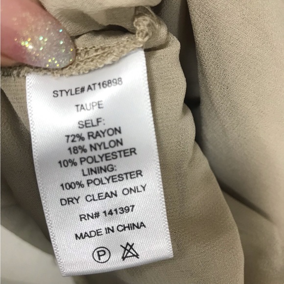 ASTR Taupe Swiss Dot Puff Sleeve Top - Picture 10 of 11